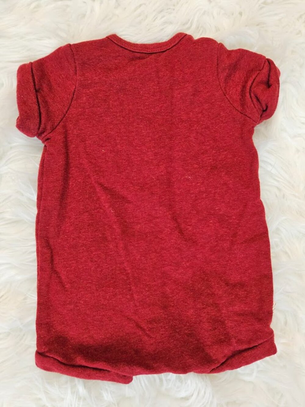 Childhoods Red Wood Button Up Romper One Piece Cotton Blend Baby Kids Boy 6-12M - Picture 6 of 9